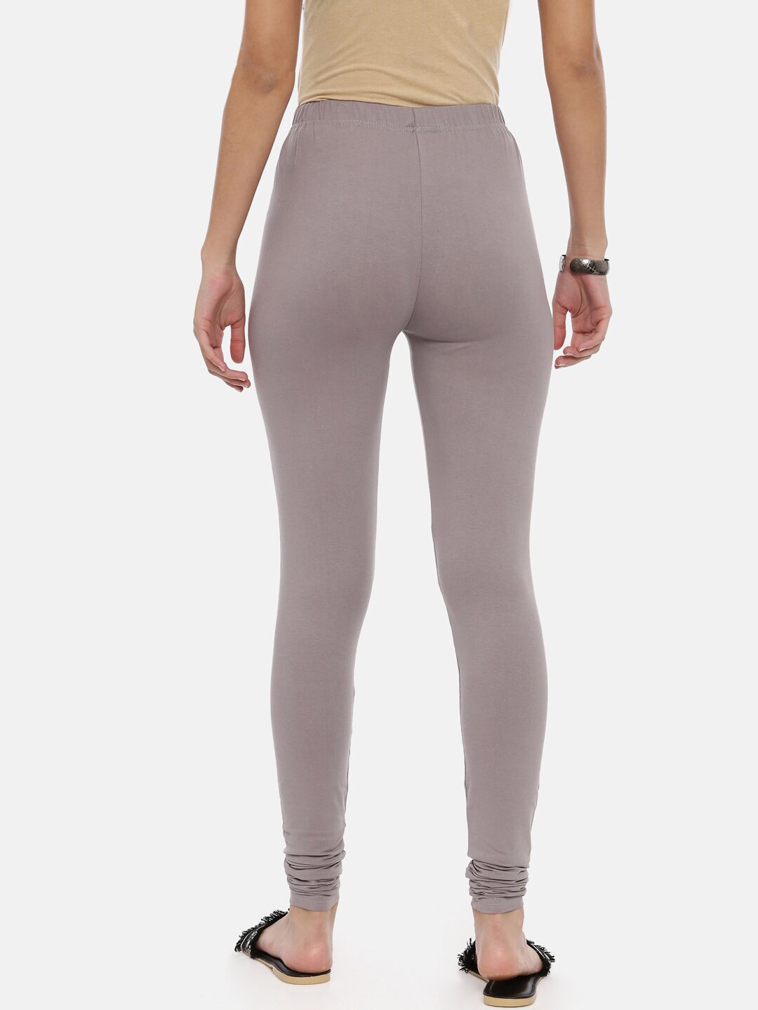 Souchii Grey Solid Slim-Fit Churidar-Length Leggings - Distacart