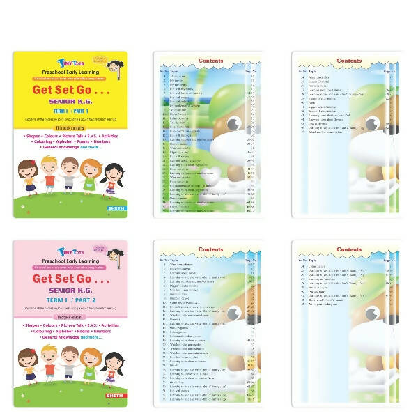 Tiny Tots Get Set Go Preschool Learning Senior KG Books Set of 4| Term wise Education Books| Ages 5-6 Years - Distacart