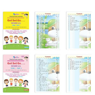 Tiny Tots Get Set Go Preschool Learning Senior KG Books Set of 4| Term wise Education Books| Ages 5-6 Years - Distacart