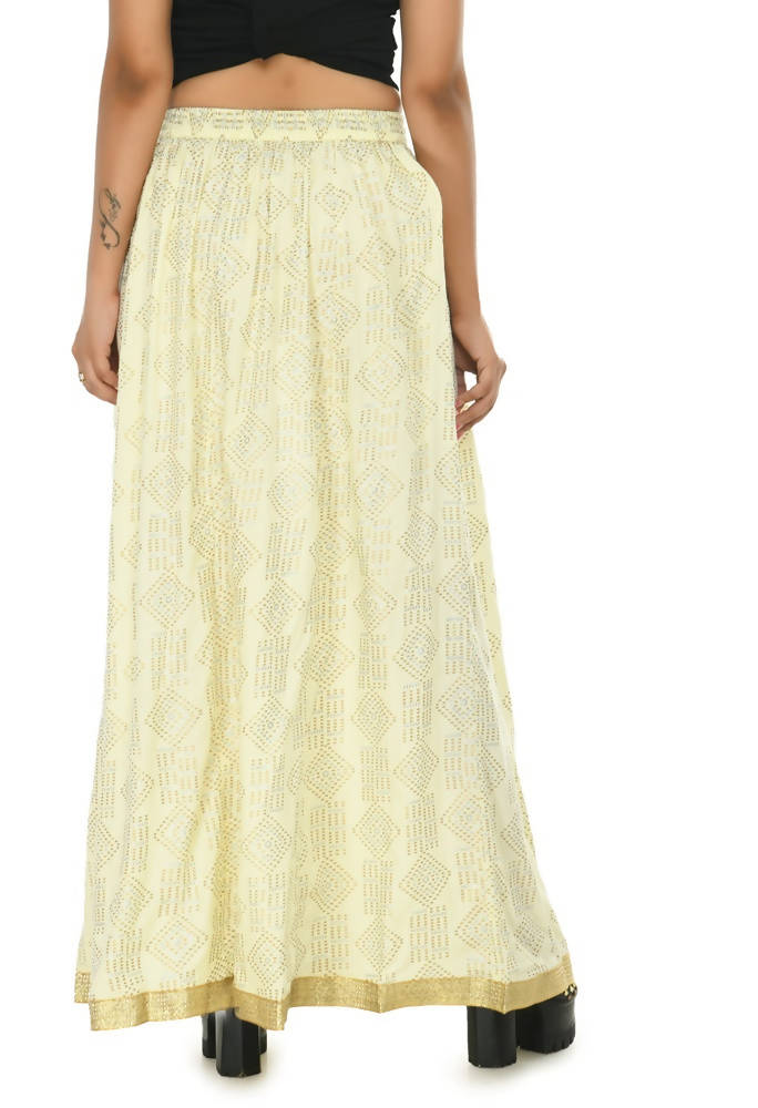 Mominos Fashion Moeza Cotton Off White Printed Lehenga (Lancha)