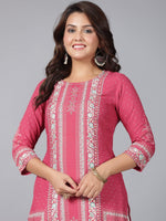 Thumbnail for Juniper Women Mauve Rayon Printed Straight Kurta - Distacart