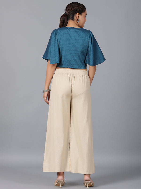 Juniper Women Blue Rayon Embroidered Clothing Set - Distacart