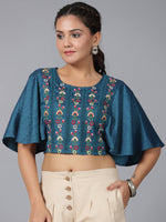 Thumbnail for Juniper Women Blue Rayon Embroidered Clothing Set - Distacart