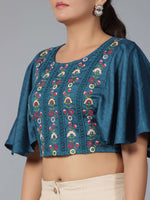 Thumbnail for Juniper Women Blue Rayon Embroidered Clothing Set - Distacart