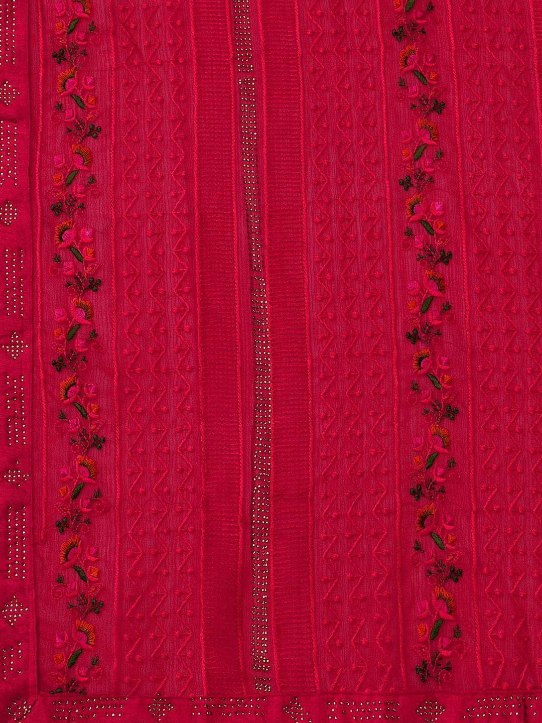 Kalini Floral Embroidered Pure Chiffon Saree - Distacart