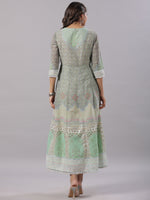 Thumbnail for Juniper Women Green Georgette Printed Maxi Dress - Distacart