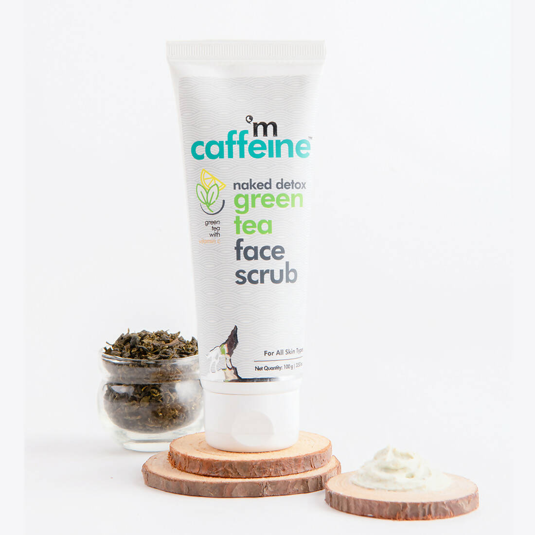 mCaffeine Green Tea Face Scrub with Vitamin C & Hyaluronic Acid - Distacart