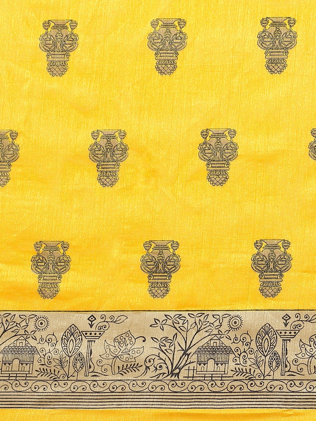 Saree Mall Yellow & Beige Printed Saree - Distacart