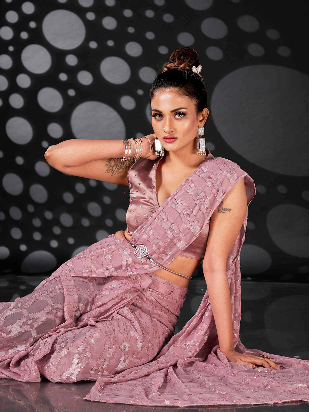 Tikhi Imli Ethnic Motifs Woven Design Ready to Wear Saree - Distacart