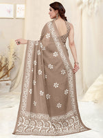 Thumbnail for Kalini Batik Poly Chiffon Block Print Saree With Blouse Piece - Distacart