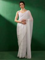 Thumbnail for Sangria Embellished Beads & Stones Pure Georgette Saree - Distacart