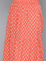 Thumbnail for HERE&NOW Ethnic Motifs Print High Slit Cotton Kurta with Sharara - Distacart