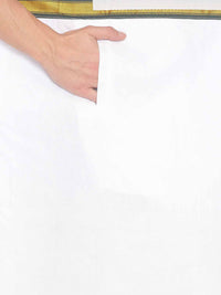 Thumbnail for Sethukrishna White Solid Readymade Pocket Dhoti For Men - Distacart
