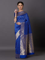 Thumbnail for Mitera Blue Woven Design Kanjeevaram Saree - Distacart