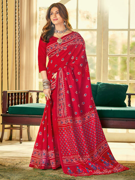 Kalini Floral Printed Dabu Saree - Distacart