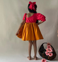 Thumbnail for ArthLife Raspberry Pink And Orange Partywear Dress - Distacart