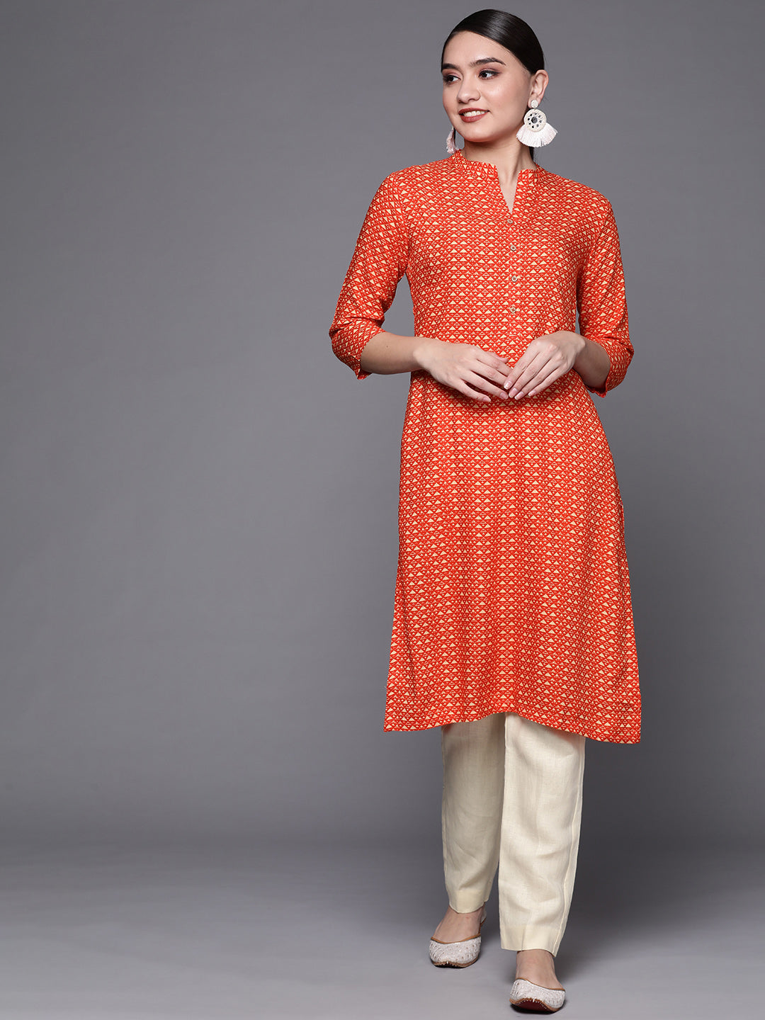 Biba Women Assorted Geometric Printed Kurta - Distacart