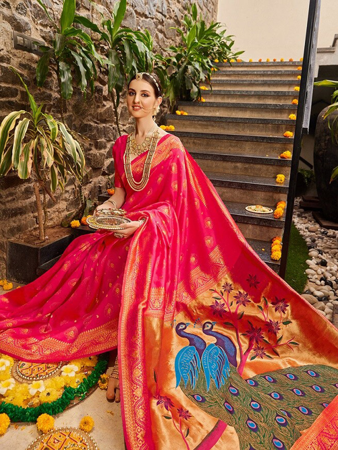 Kalini Woven Design Zari Paithani Saree - Distacart