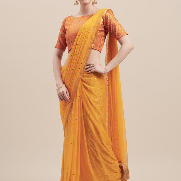 Tikhi Imli Embellished Mukaish Saree - Distacart
