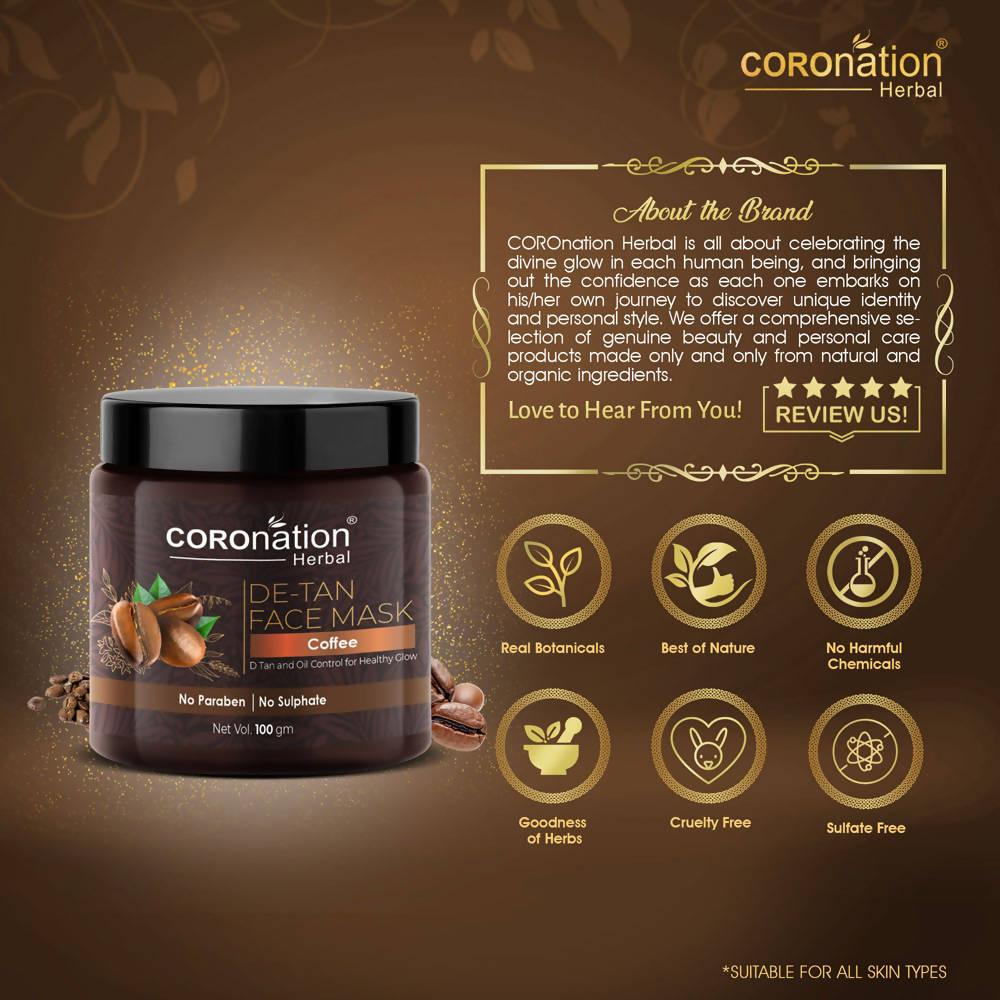 Coronation Herbal Coffee De-Tan Face Mask - Distacart