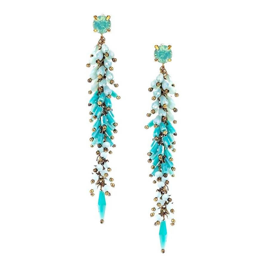 Bling Accessories Handmade Crystallized Long Earrings - Distacart