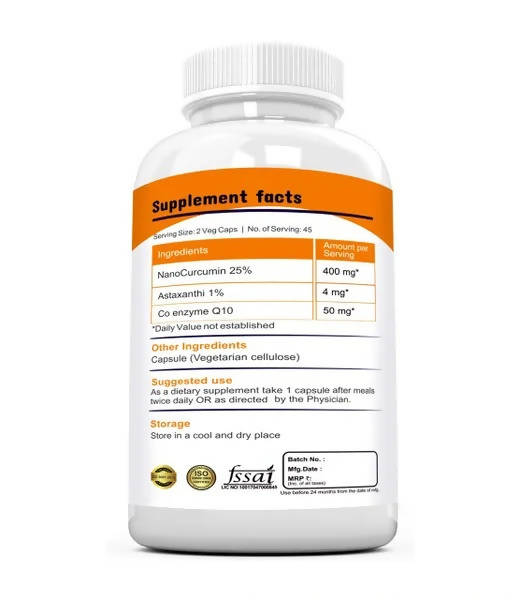 Ramini Bio Nutrition Nano Curcumin With Astaxanthin Veg Capsules - Distacart