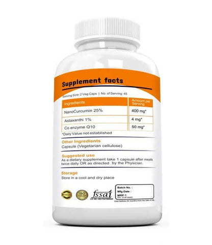 Ramini Bio Nutrition Nano Curcumin With Astaxanthin Veg Capsules - Distacart