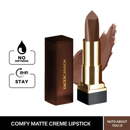 Faces Canada Comfy Matte Creme Lipstick - Nuts About You 13 - Distacart
