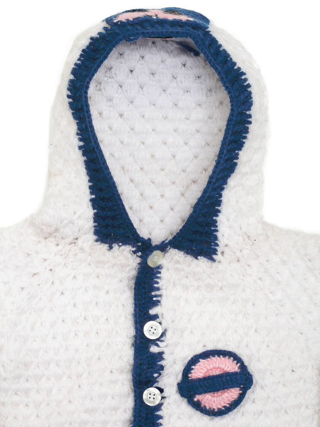 Chutput Kids Woollen Hand Knitted Tacky Design Sweater For Baby Boys - White - Distacart