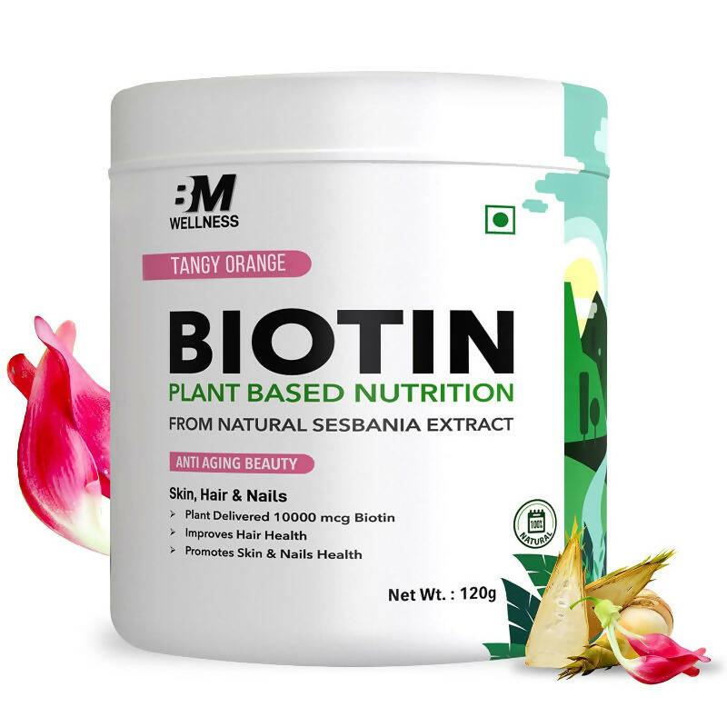 BM Wellness Plant Based Biotin 10000+ Mcg - Tangy Orange - Distacart