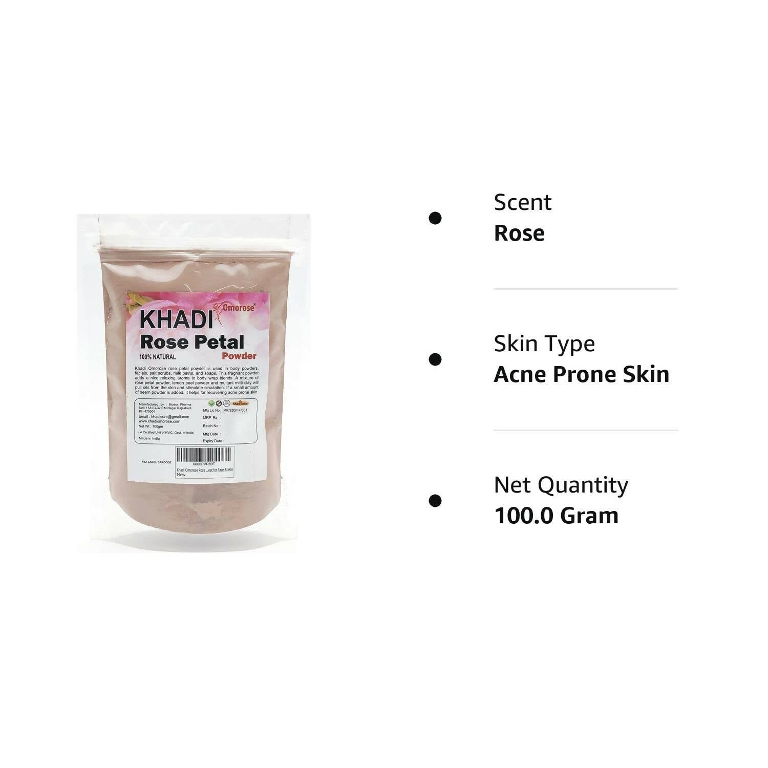 Khadi Omorose Rose Petal Powder - Distacart