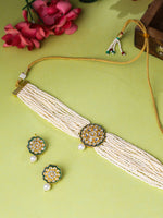 Thumbnail for NVR Women Gold Plated Kundan Studded Jewellery Set - Distacart