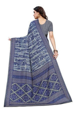 Thumbnail for Vamika Printed Blue Crepe Silk Saree (ICE BLUE)