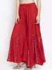 Mominos Fashion Red Mirror Palazzo