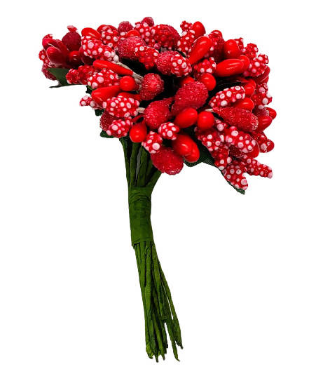 Red Artificial Flower Pollens for brides