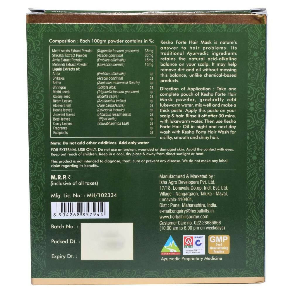 Herbal Hills Kesho Forte Hair Mask Powder - Distacart
