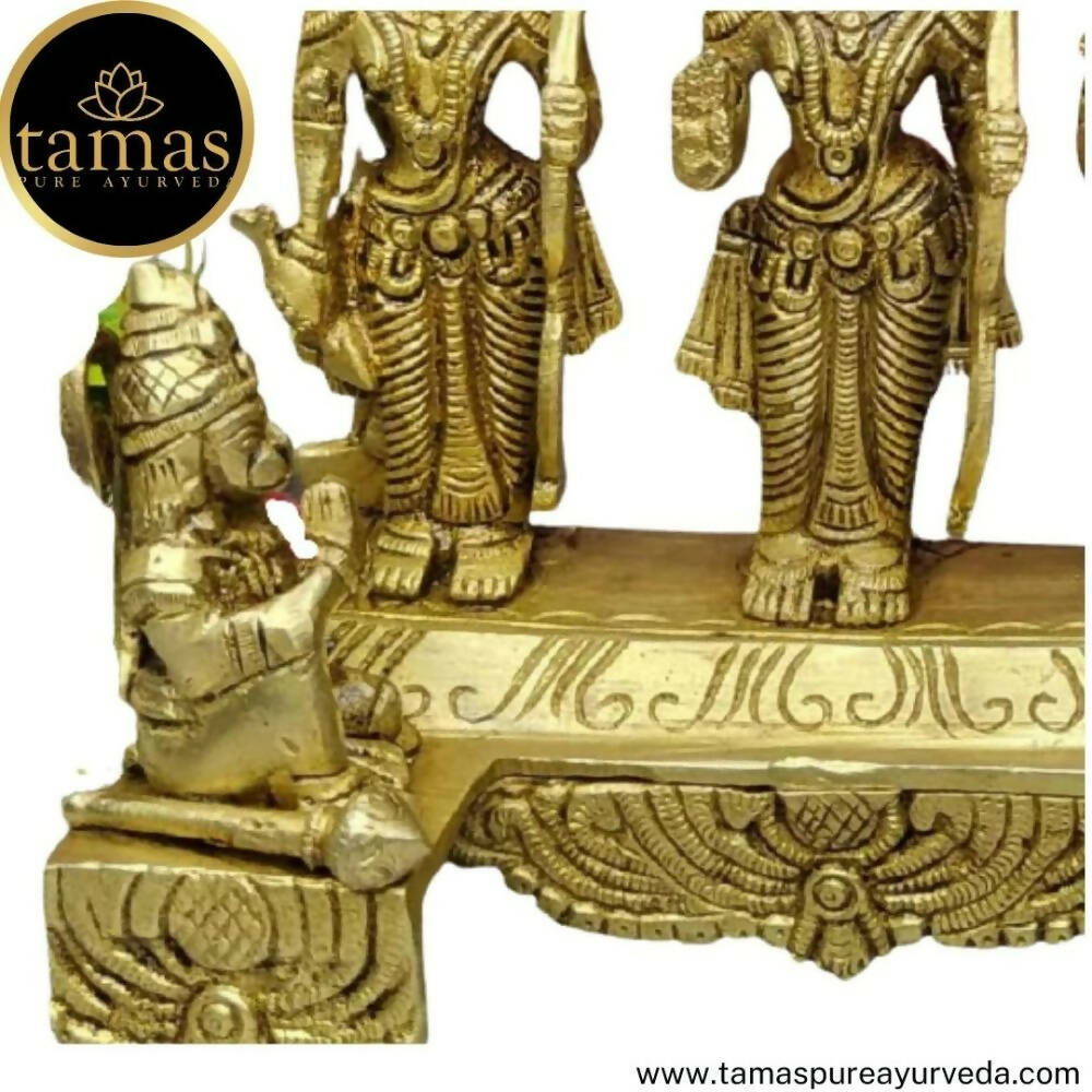 Tamas Brass Handcrafted Ram Darbar Shree Ram Ji Sita Laxman Hanuman Statue Idol - Distacart