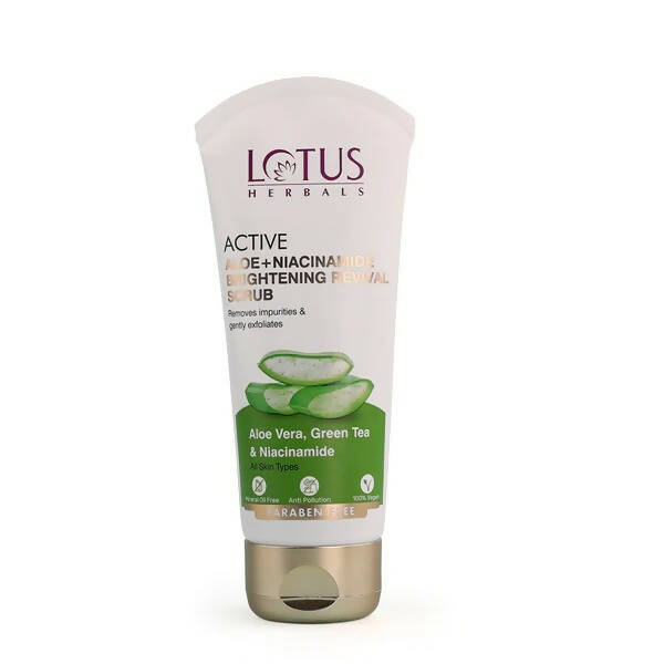 Lotus Herbals Active Aloe + Niacinamide Brightening Revival Scrub - Distacart