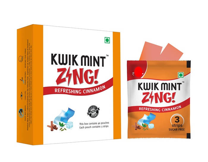 Kwik Mint Zing Refreshing Cinnamon Sugar Free Mouth Freshener