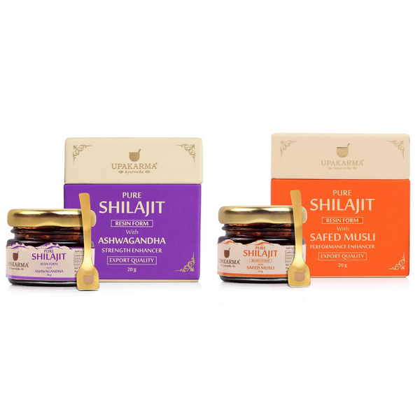 Upakarma Ayurveda Pure SJ Resin with Safed Musli & Pure SJ Resin with Ashwagandha Combo - Distacart