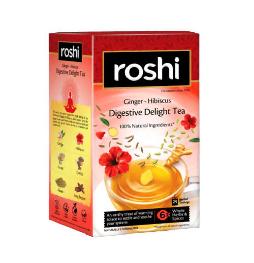 Roshi Ginger - Hibiscus Digestive Delight Tea - Distacart