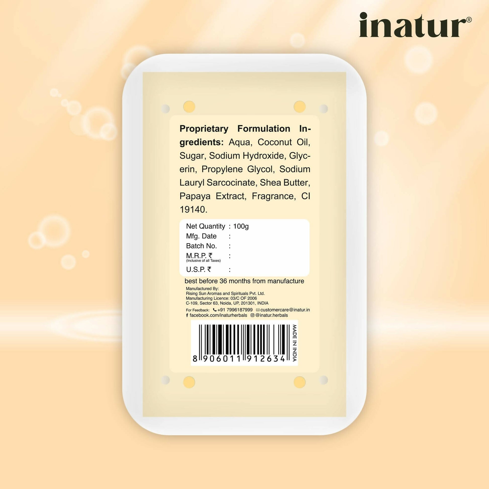 Inatur Papaya and Coconut Soap - Distacart