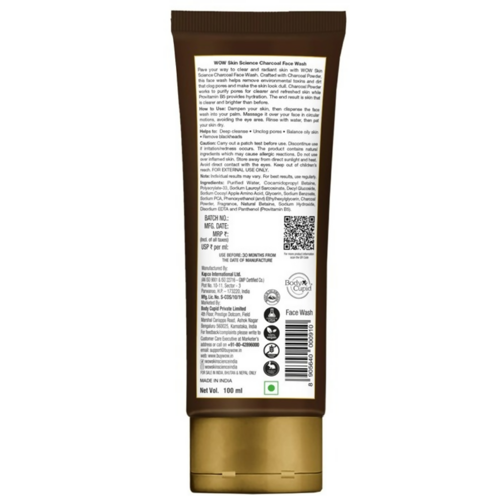 Wow Skin Science Anti-Pollution Charcoal Face Wash - Distacart