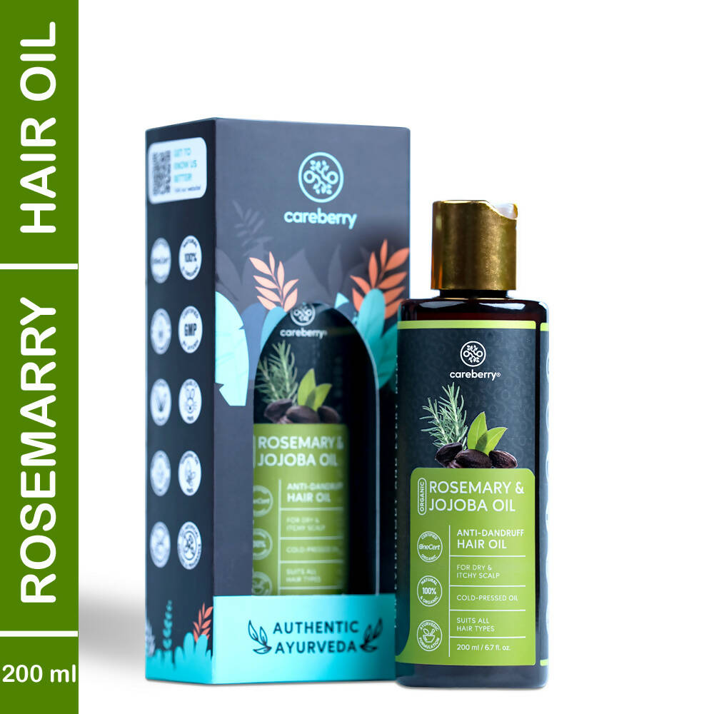 Careberry Organic Rosemary & Jojoba Anti Dandruff Hair Oil - Distacart
