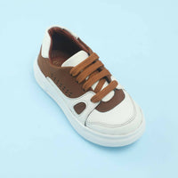 Thumbnail for Tiny Bugs Boys Lace Up Casual Shoes - White & Brown - Distacart