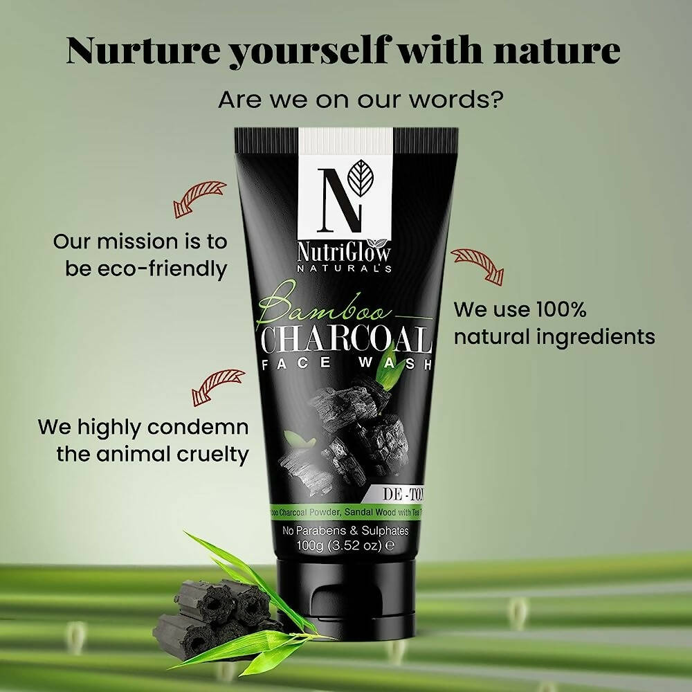 NutriGlow NATURAL'S Bamboo Charcoal Face Wash - Distacart