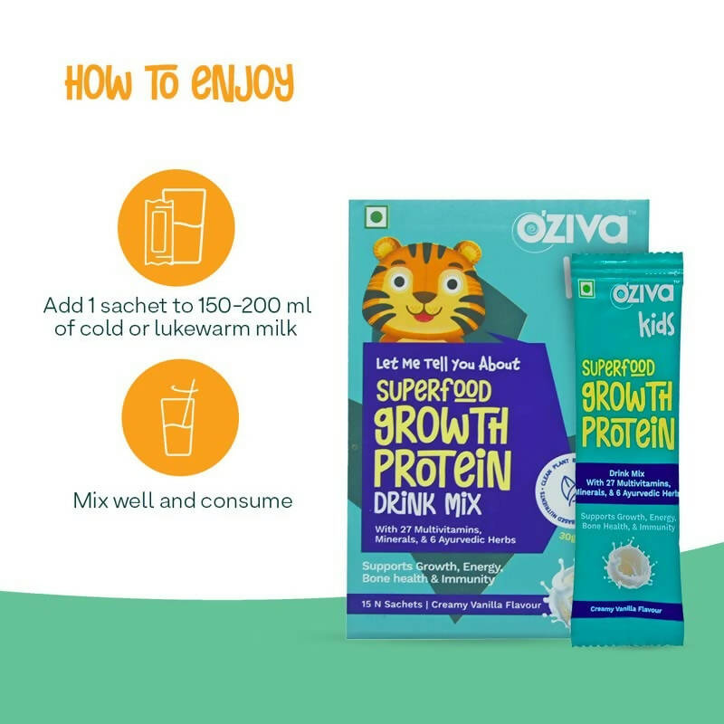 OZiva Kids Superfood Growth Protein Drink Mix - Distacart