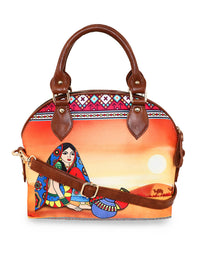 Thumbnail for Sabhyata Pot Lady - Satin Handbag With Detachable Sling - Distacart