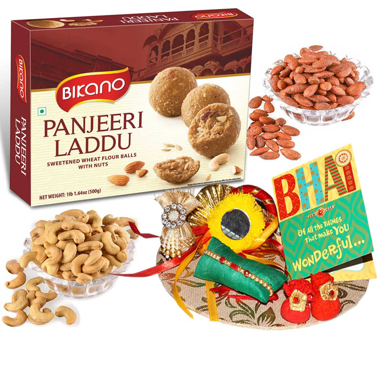 Bikano Panjeeri Laddoo and Dryfruits Rakhi Gifts - Distacart