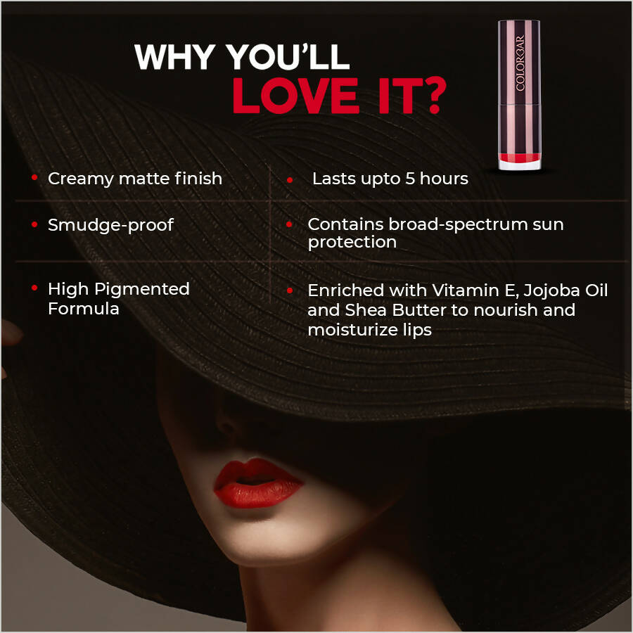 Colorbar Velvet Matte Lipstick Deep Fantasy -092 - Distacart